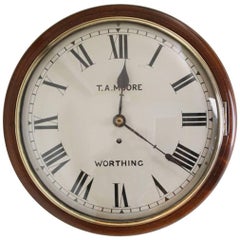 Antique Victorian Wall Clock by T.A. Moore, Worthing