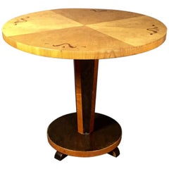 1930s Swedish Mahogany Side Table with Intarsia