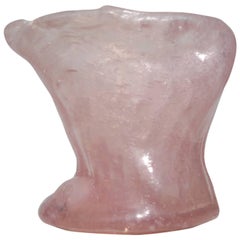 1980s Pink Resin Table Vase Resembling Molten Glass