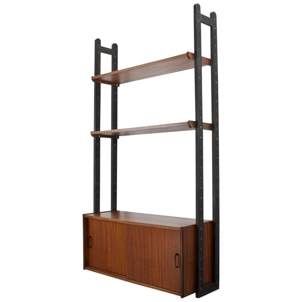 Mid-Century Modern Wall Unit in Teak 1950s for Simpla Lux Dutch Design