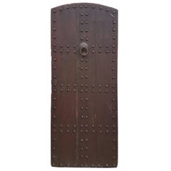 Antique Old Rabat Dark Tan Moroccan Door, Ring Knocker