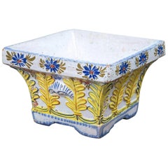 Antique French Faience Bough Pot, Late 19th Century