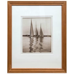 Framed Vintage Maritime Photograph, "Torbay Regatta", England, 1937