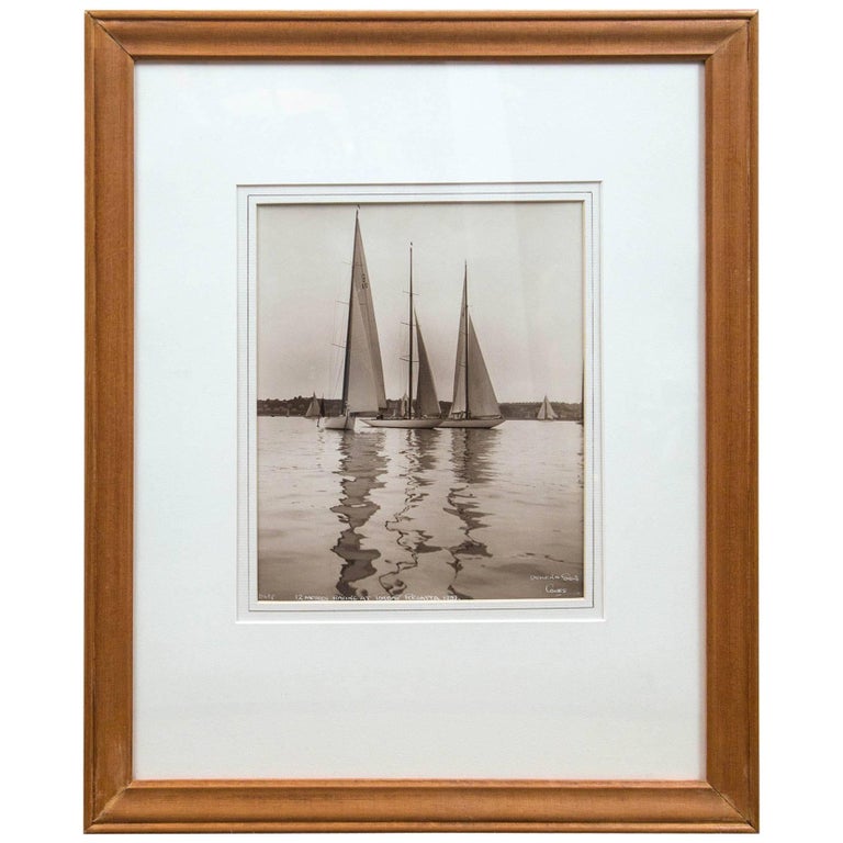 Framed Vintage Maritime Photograph, "Torbay Regatta", England, 1937 For