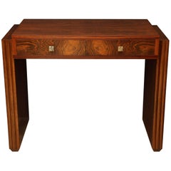 Art Deco Rosewood Writing Table with Two Drawers, France, circa 1940s