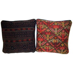 19th century Turkish Kilim Remnant Pillow, Pair