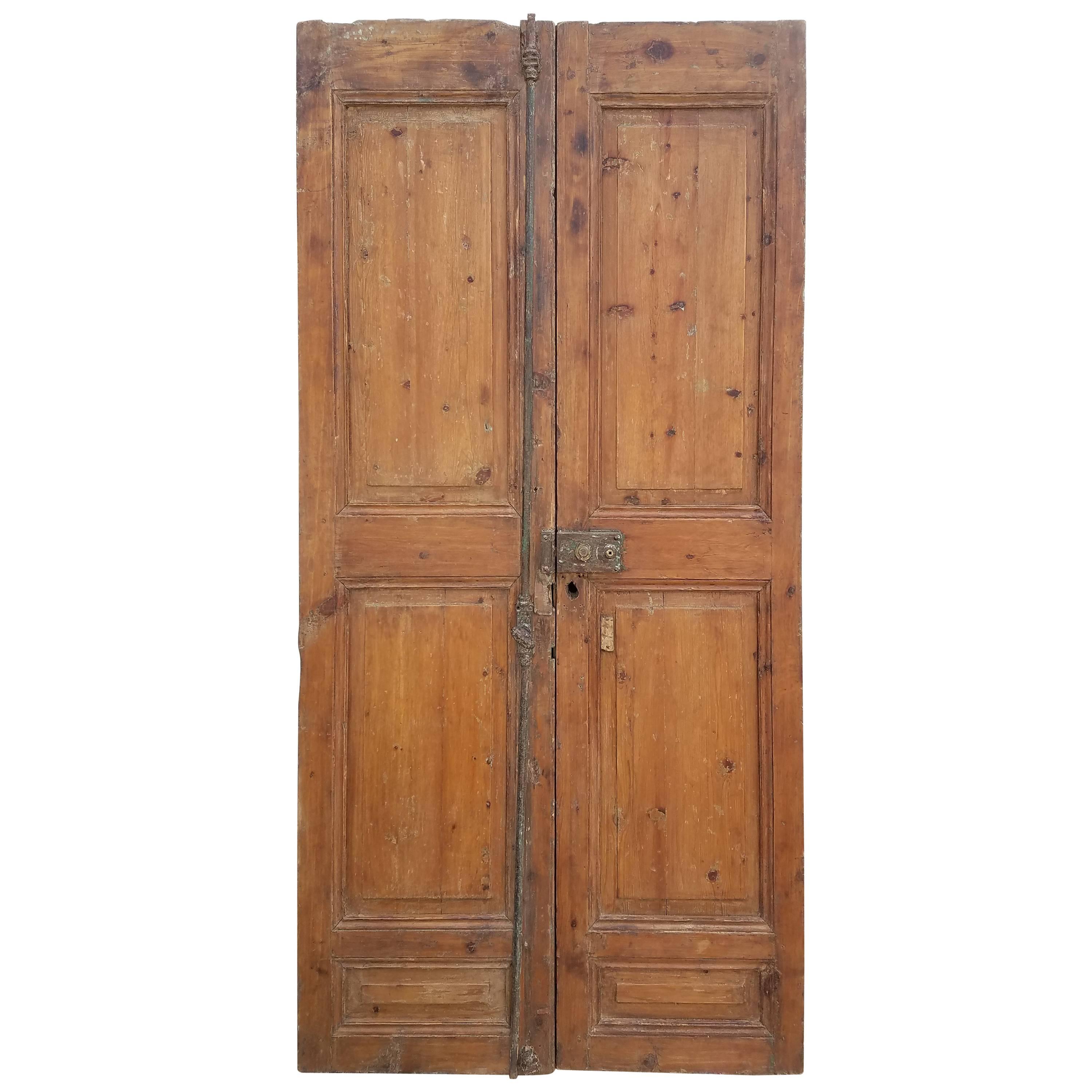 Moroccan Carved Wooden Door-Double Panel Three For Sale