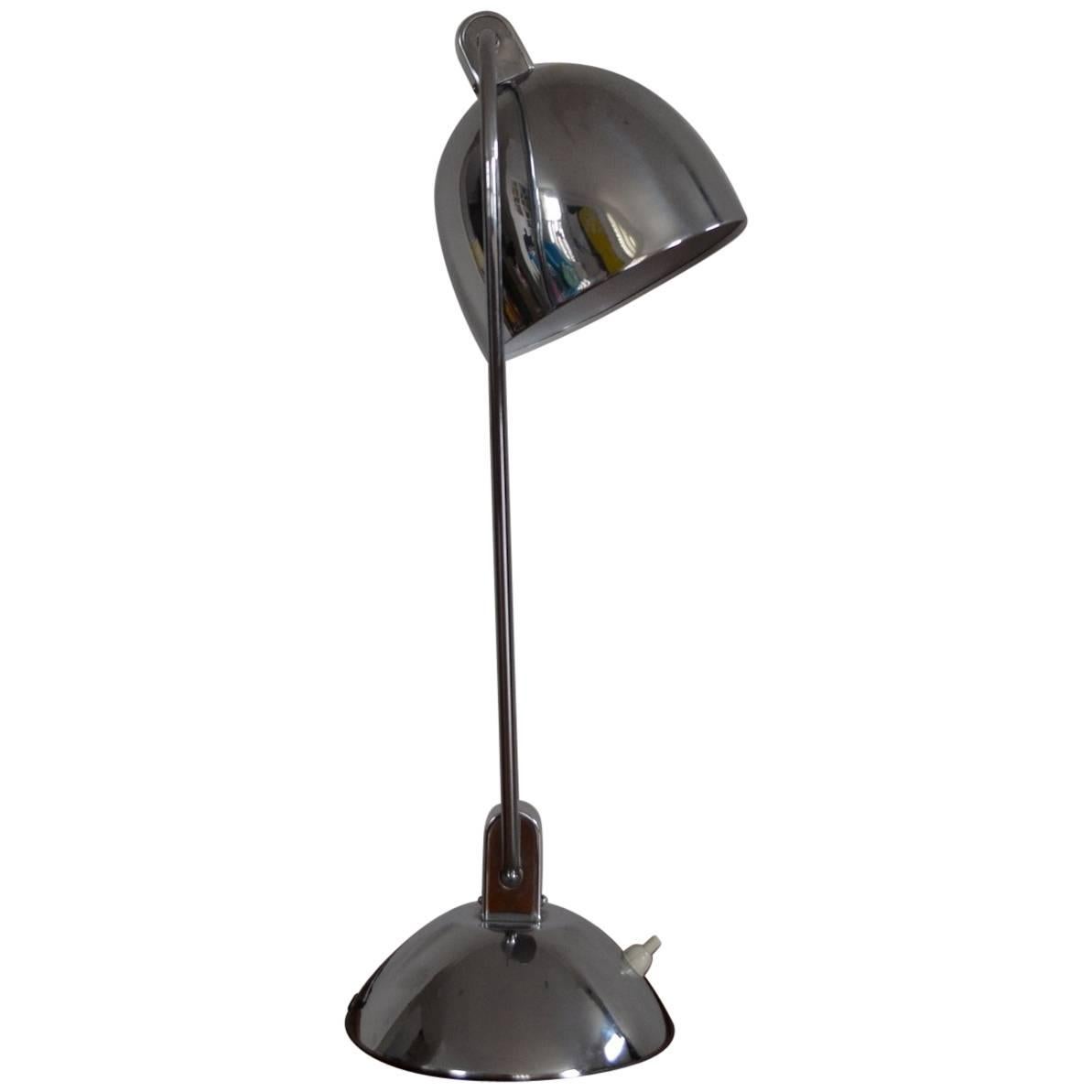 Chrome Domed Table Lamp, 1950s For Sale