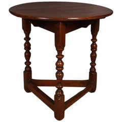 Antique Welsh Oak Cricket Table