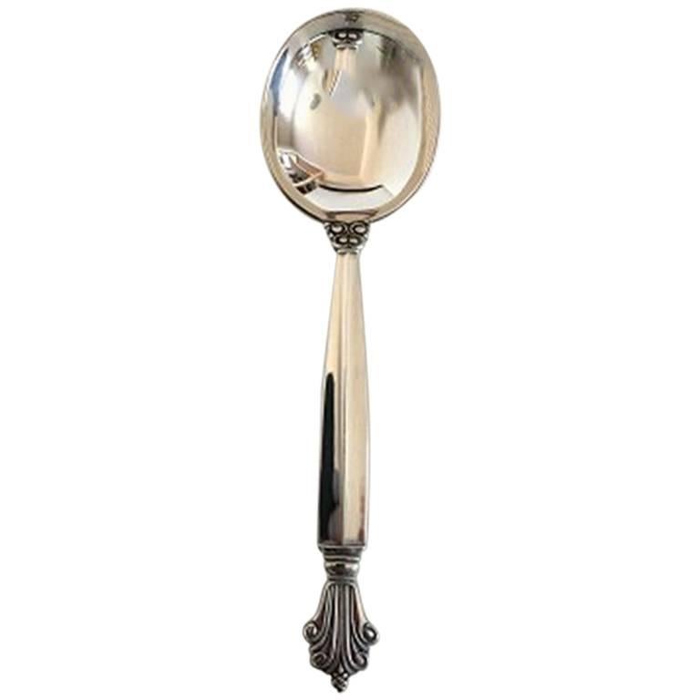 Georg Jensen Sterling Silver Acanthus Bouillon Spoon No 053 For Sale