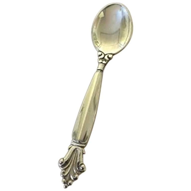 Georg Jensen Sterling Silver Acanthus Salt Spoon #103 For Sale