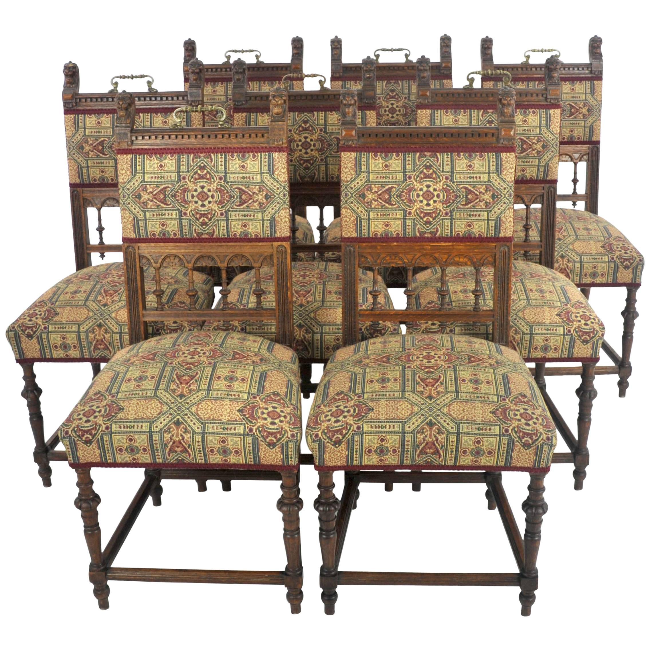 Antique Dining Chairs, Oak Dining Chairs, Vintage Chair, s France 1890, B1121