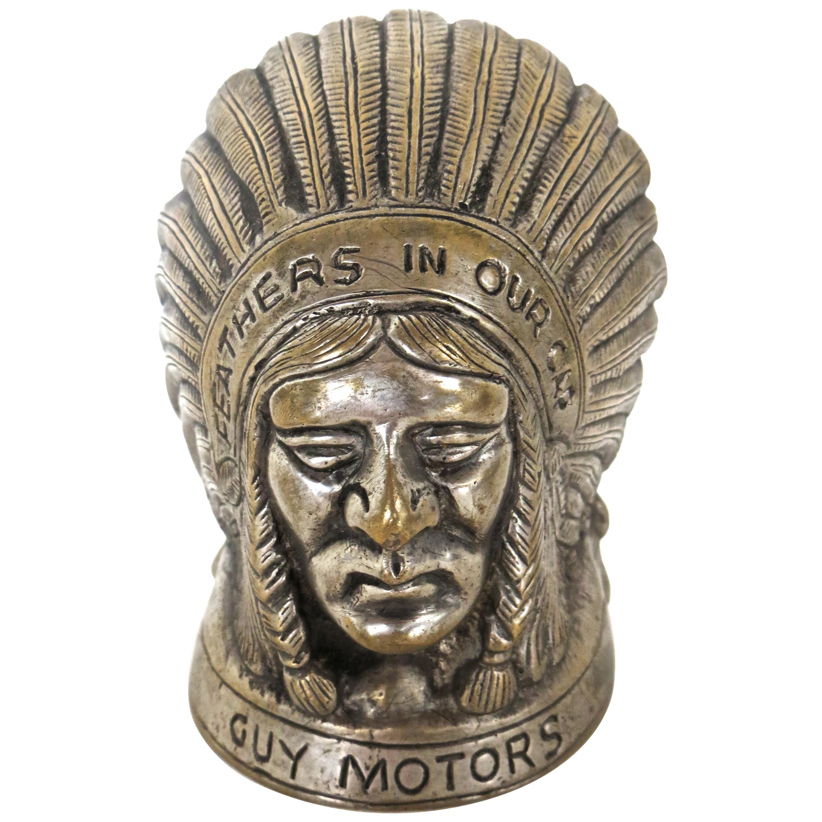 Indian Chief Hood Ornament Guy Motors. British, circa 1920s