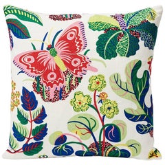 Cuscino in lino Schumacher Josef Frank Exotic Butterfly Spring Color a due facce da 18 pollici