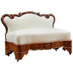 Upholstered American Window Settee In Mahogany, circa 1850 5