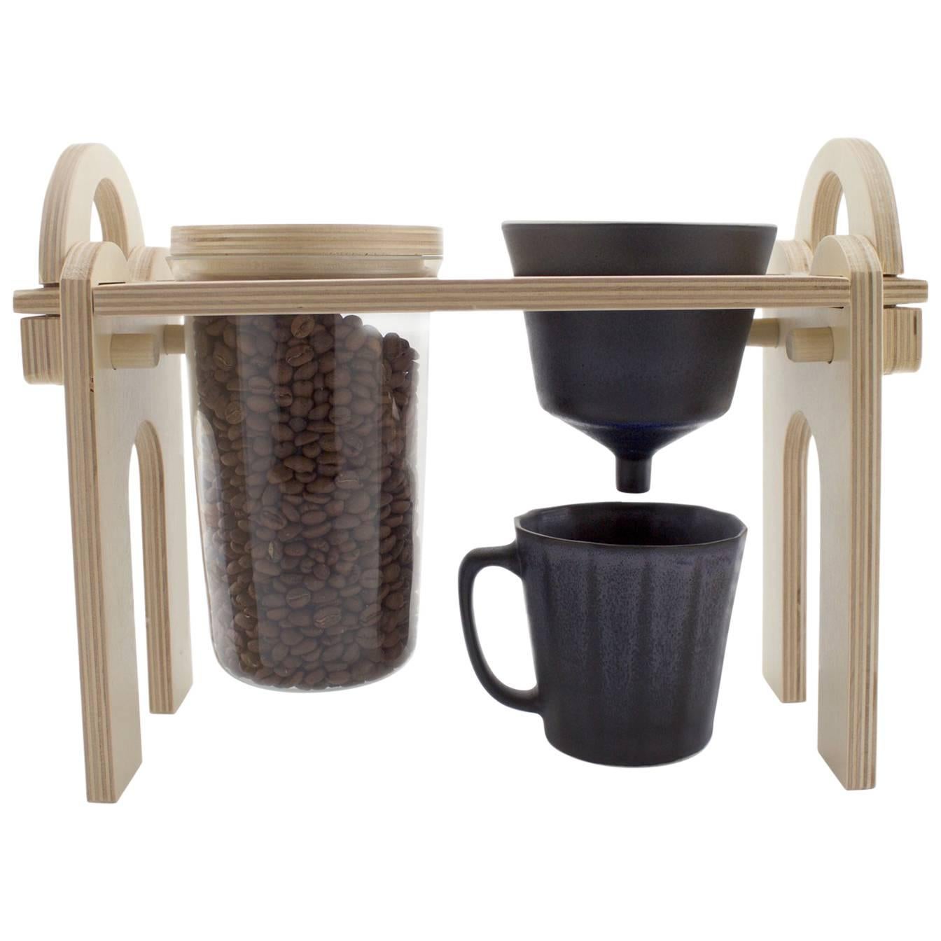 Savant Pour over Set, Matte Black Coffee Set, Modern Contemporary Porcelain For Sale