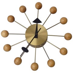 Vintage Early George Nelson Associates Howard Miller Blonde Ball Clock