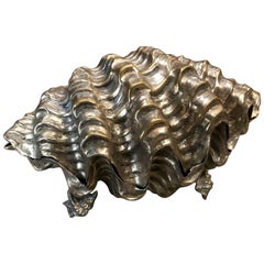 Midcentury Italian Silver Shell, Signed by Franco Lagini