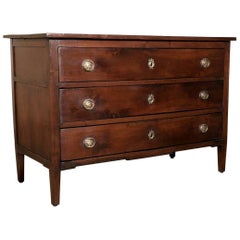 18th Century French Louis XVI Period Solid Walnut Commode
