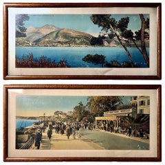 French Framed Color Photos of Menton and Cap Martin, French Riviera, 1950s