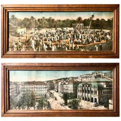 Antique Two French Colorized Photos of Former Colony of Algeria and City of Algiers