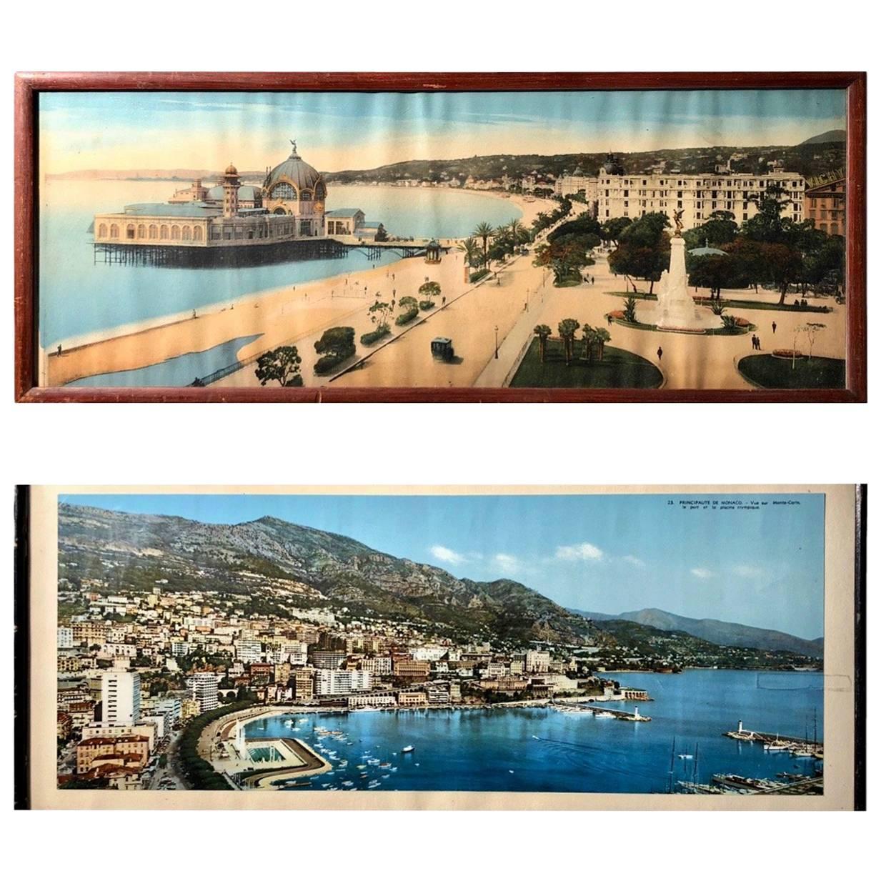 French Souvenir Colorized Photos of Nice and Monaco For Sale