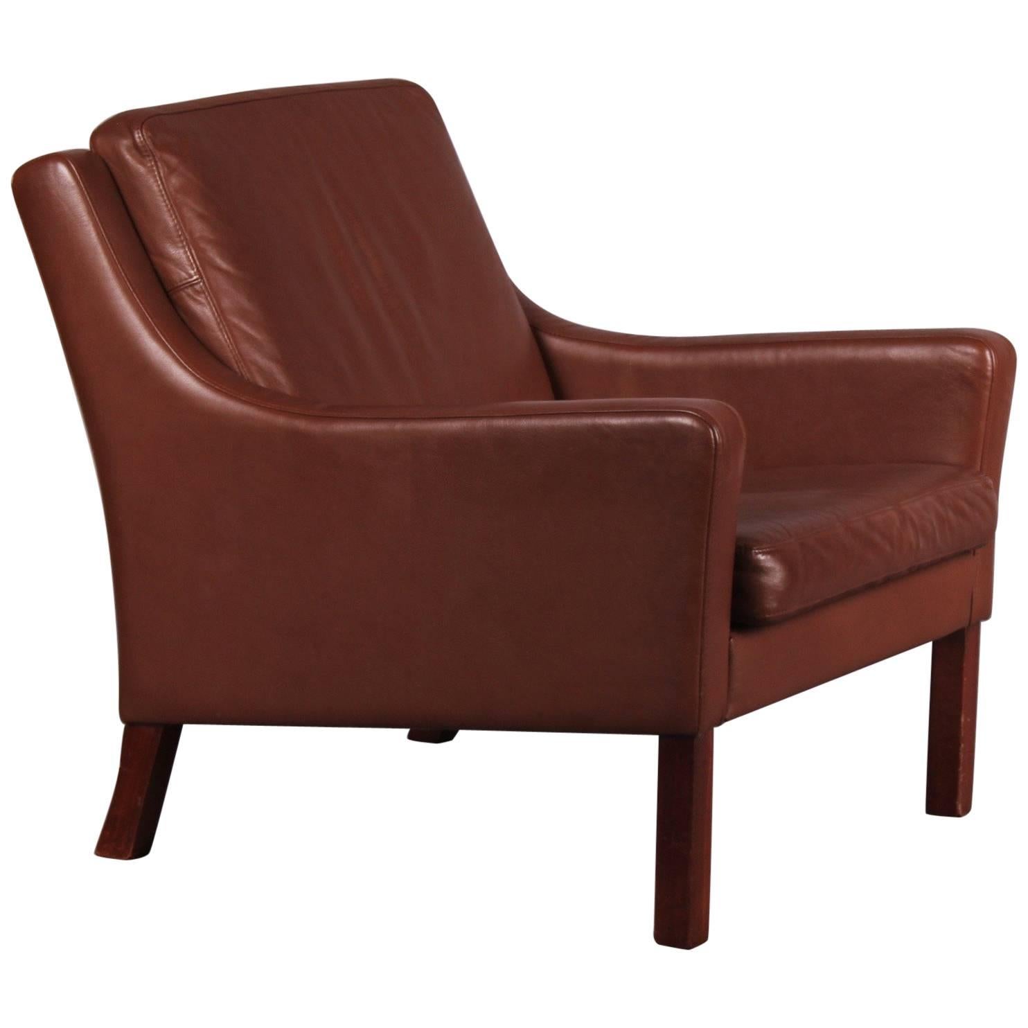 Borge Mogensen Style Leather Armchair