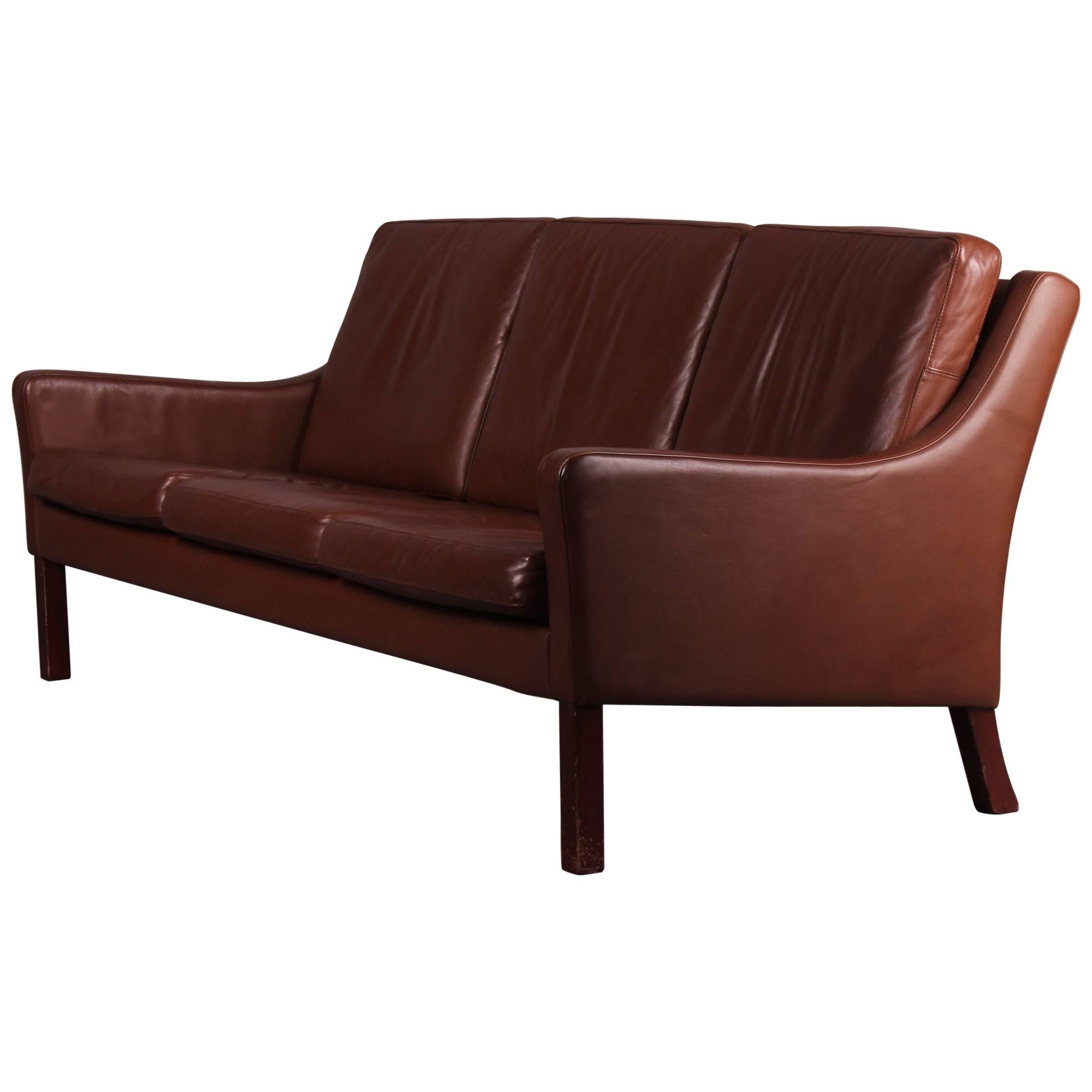 Børge Mogensen Style Leather Sofa