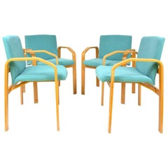 Vintage Turquoise Dining Chairs, Set of Four
