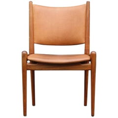 Hans Wegner fauteuil en cuir cognac