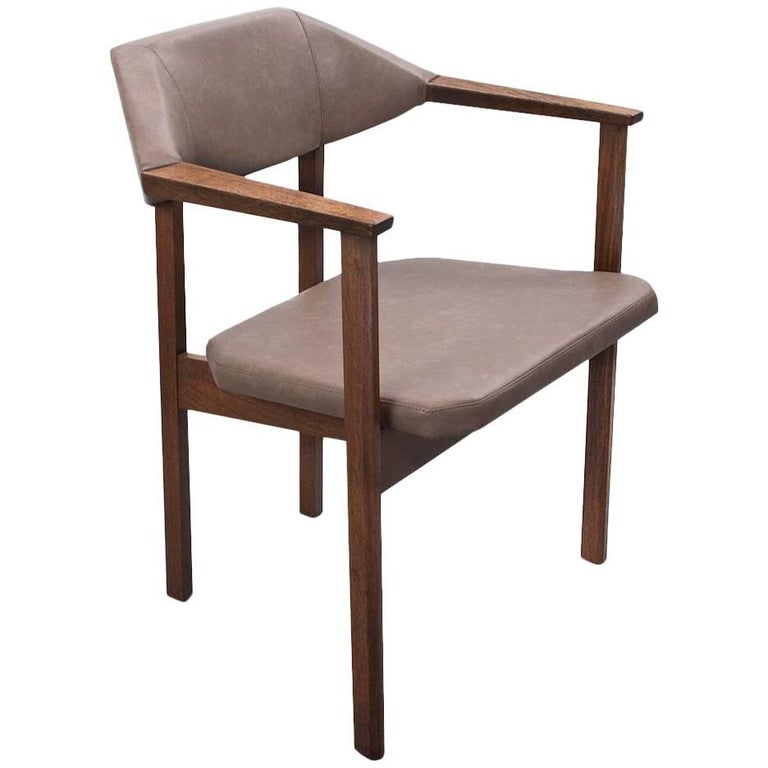 Mid Century Modern Desk Chair 1950s In Teak And Faux Leather Tribute Mid Century Modern Desk Chair 1950s In Teak And Faux Leather Tribute To Art Deco