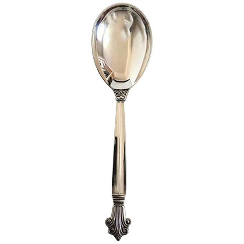 Jensen Sterling Silver Cactus Compote Spoon 161 For Sale at 1stDibs