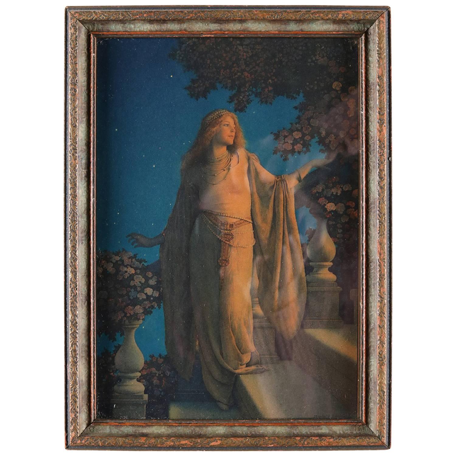 Art Deco Framed Print of "Enchantment" after Original by Maxfield Parrish