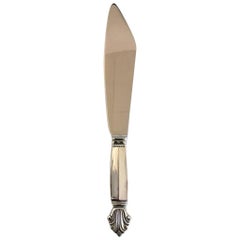 Georg Jensen Acanthus Cake Knife in Sterling Silver and Stainless Steel