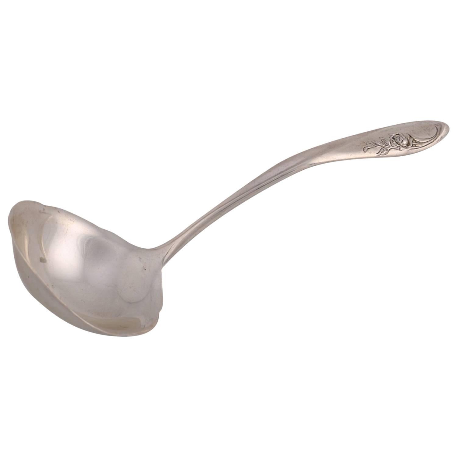 Vintage Sterling Silver Ladle by Towle, "Sculptured Rose", 1.8 Toz, 20th Century For Sale