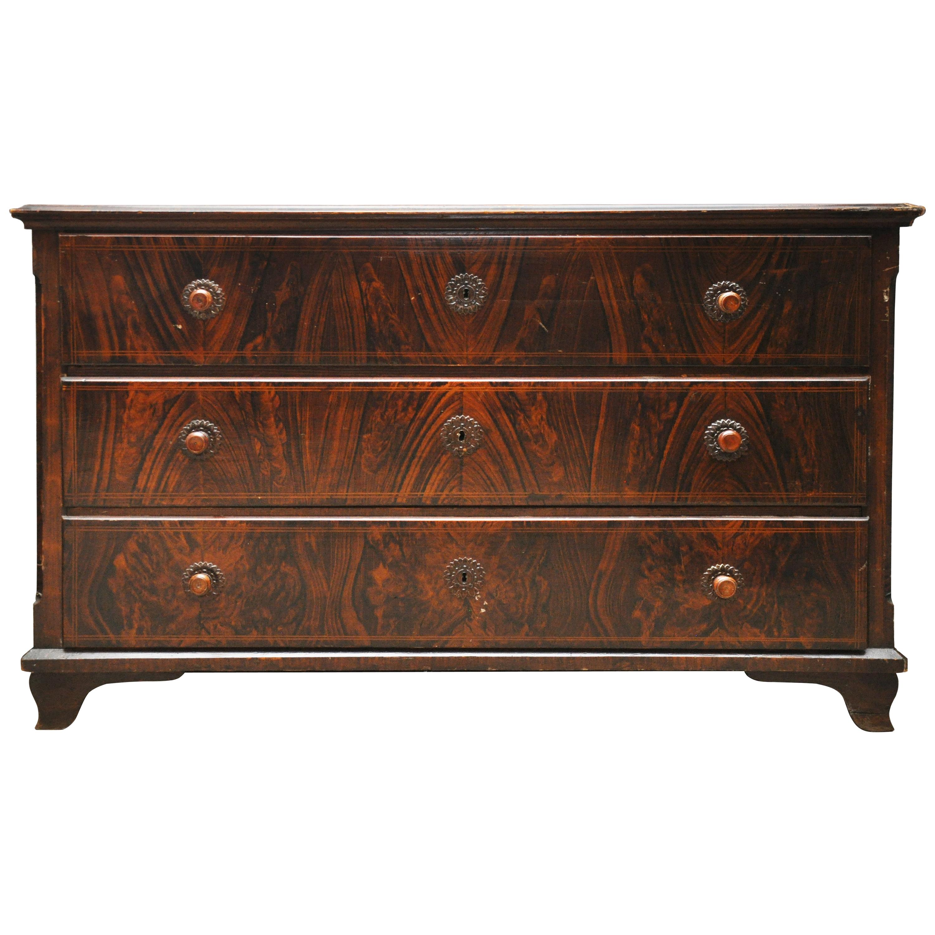 Faux Wood Grained Large Chest of Drawers For Sale