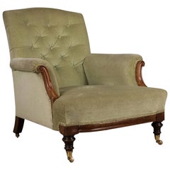 Antique Armchair, English, Victorian, Button Back, Club Chair, circa 1890