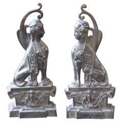 19th Century French Empire Andirons or Firedogs