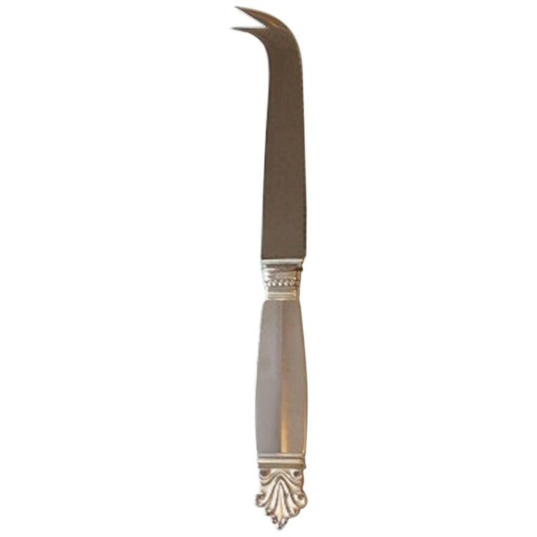 Jensen Sterling Silver Handle/Stainless Steel Acanthus Cheese Knife at 1stDibs