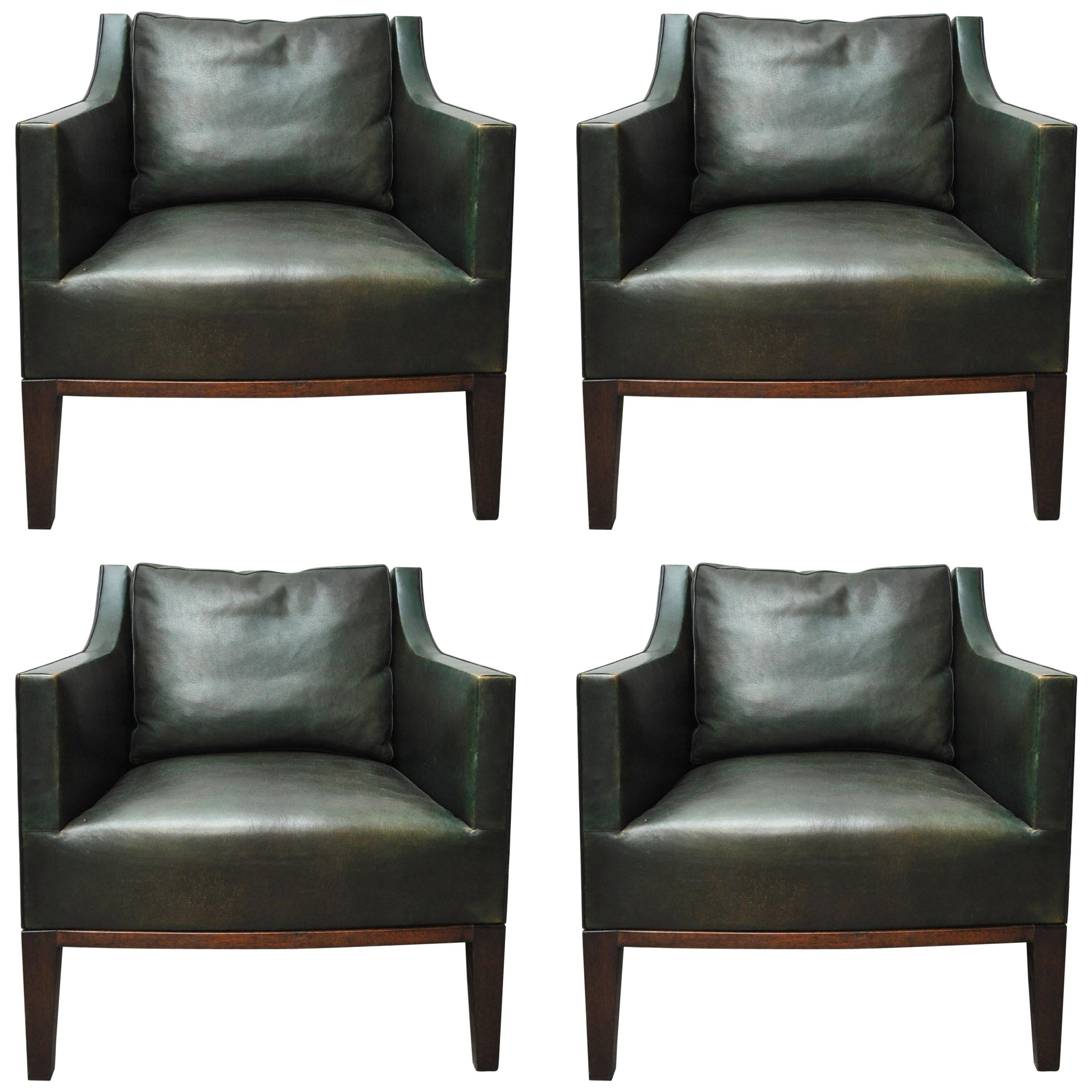 Set of 4 Dessin Fournir Lehigh Chair by Gerard For Sale