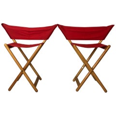 Vico Magistretti Tanganika Pair of Folding Chairs, Broomstick Serie, Alias 1979