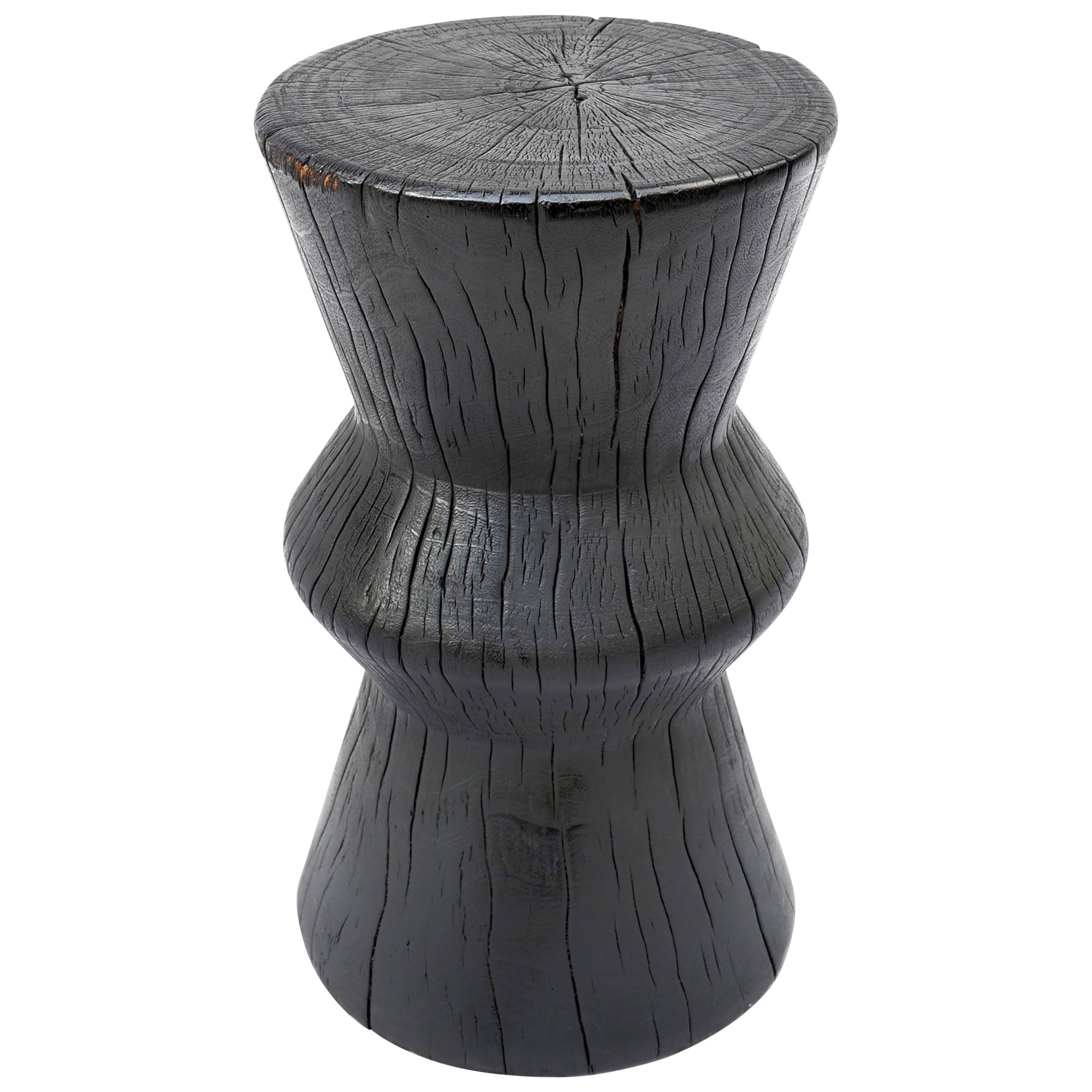 Andrianna Shamaris Triple Burnt Tamarind Wood Side Table