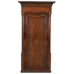 Antique Corner Cabinet, Georgian, Mahogany, Narrow, Hanging Cupboard circa 1780