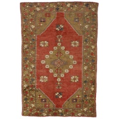 Vintage Turkish Oushak Rug with Romantic English Country Style