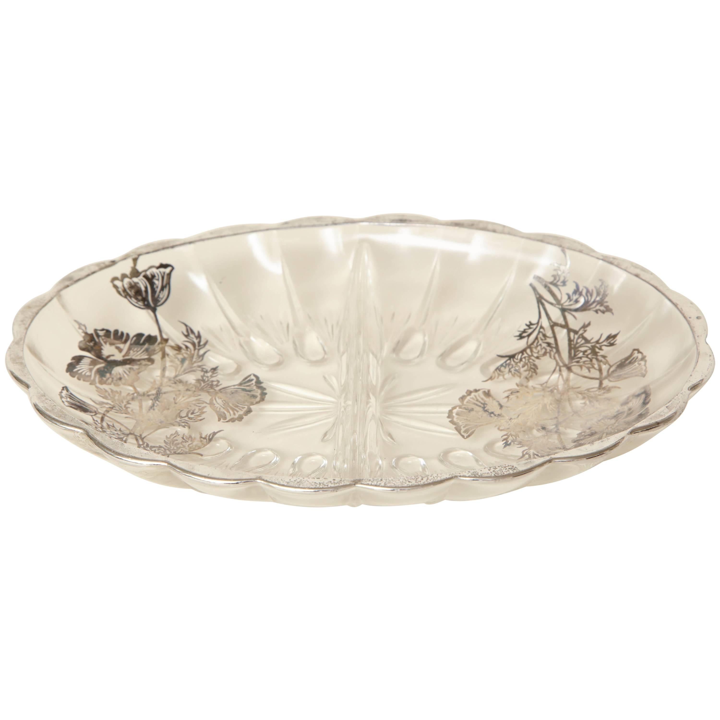 American Art Deco Glass Candy/Nut Dish For Sale