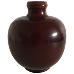 Royal Copenhagen Stoneware Vase in Oxblood Glaze Sang de Boeuf #97/43