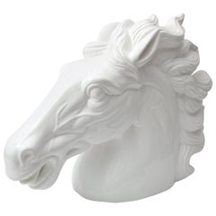 White Horse Head Sculpture