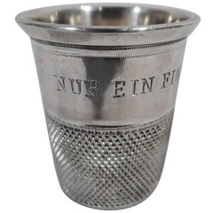 Say it in German with Antique Novelty Silver Thimble Shot Glass