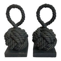 Pair of Bronze Monkey Fist Knot Bookends