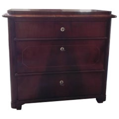 19th Century Small Biedermeier Mahogany Chest of Drawers with Inlays Restored